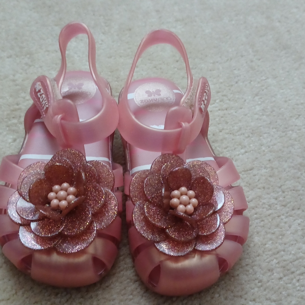 Zaxy Nina Toddler Girl Size 10 Pink Closed Toe Jelly Sandals